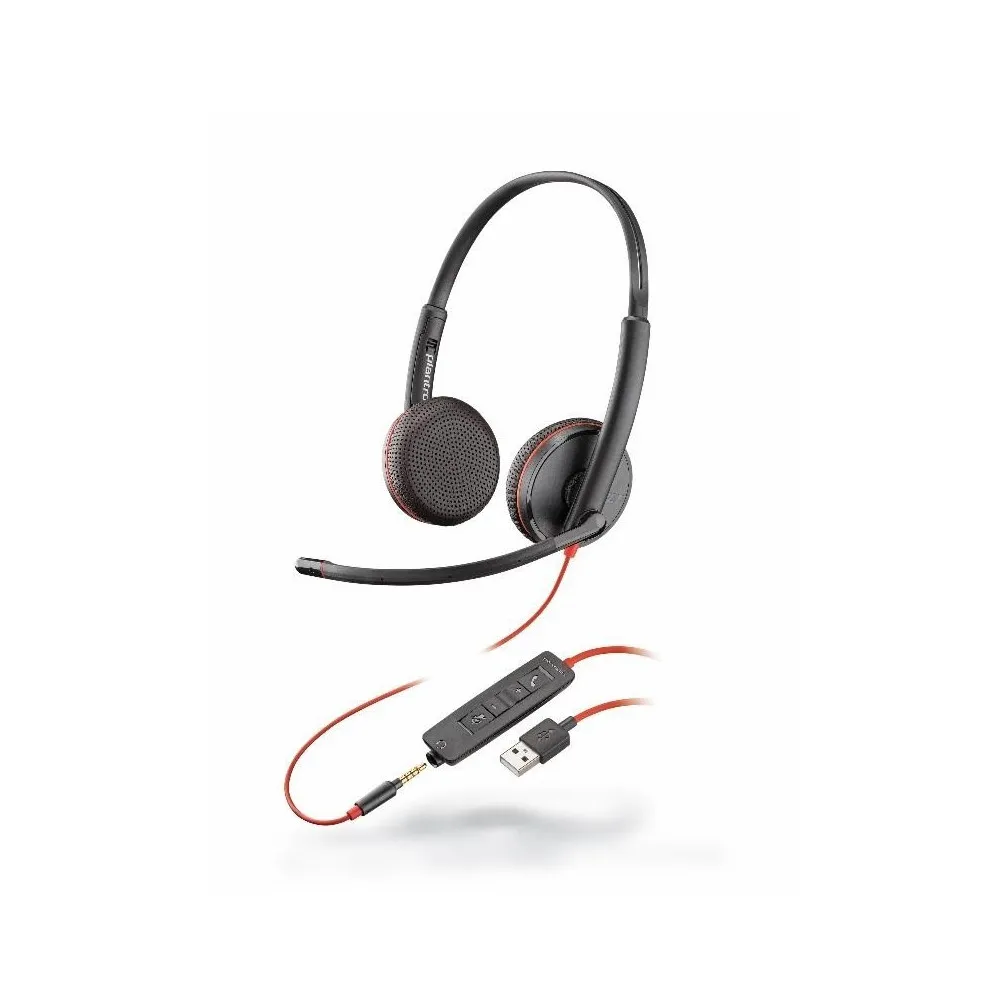 Słuchawki nauszne Poly Blackwire 3225 80S11AA - USB-A, Czarne