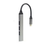 HUB Gembird USB-C do 4x USB UHB-CM-U3P1U2P3-02 - 1x USB 3.0, 3x USB 2.0, Srebrny
