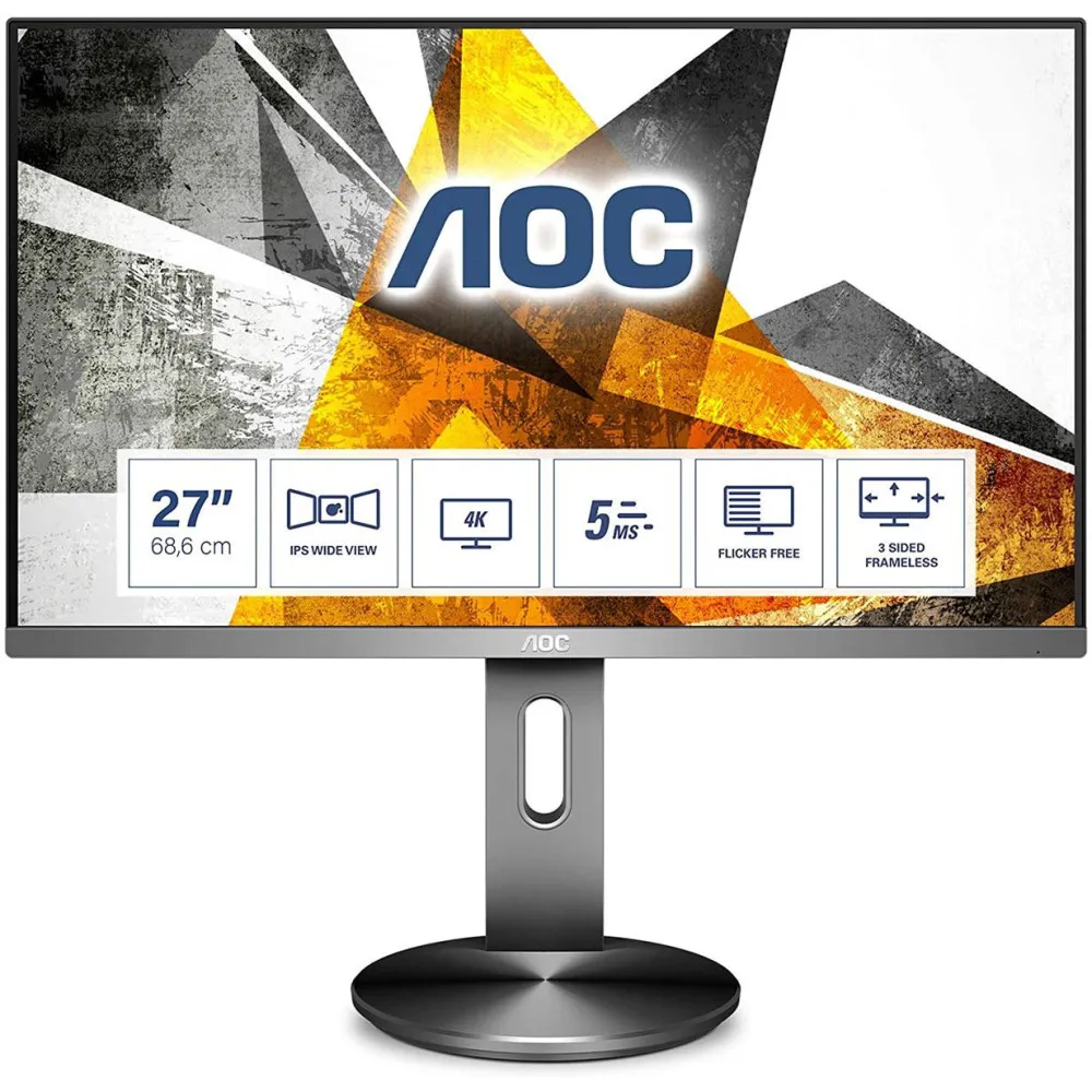 Monitor AOC U2790PQU, 27", 3840x2160 (4K), 60Hz, IPS, 5 ms, pivot, Szary | Sklep ITnes.pl, IT for BUSINESS