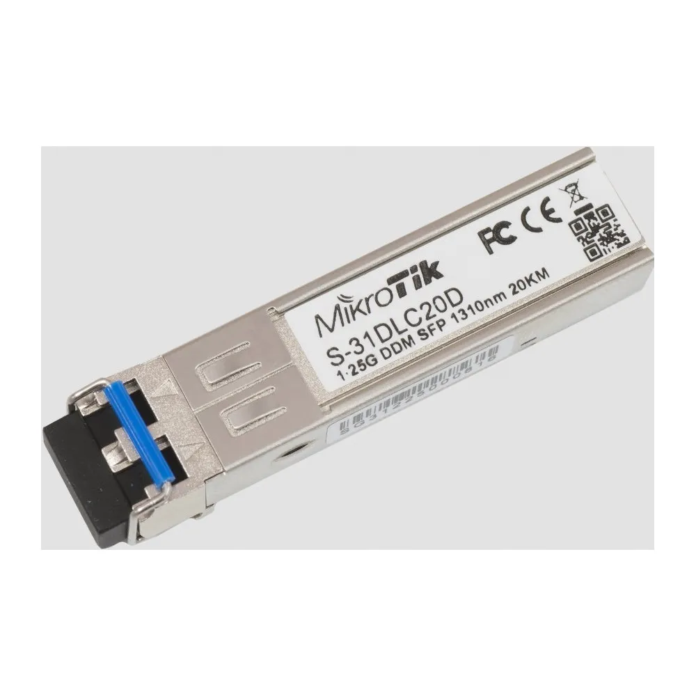 Moduł SFP MikroTik S-31DLC20D - jednomodowy, 1.25Gbps, długość fali 1320nm, zasięg 20km