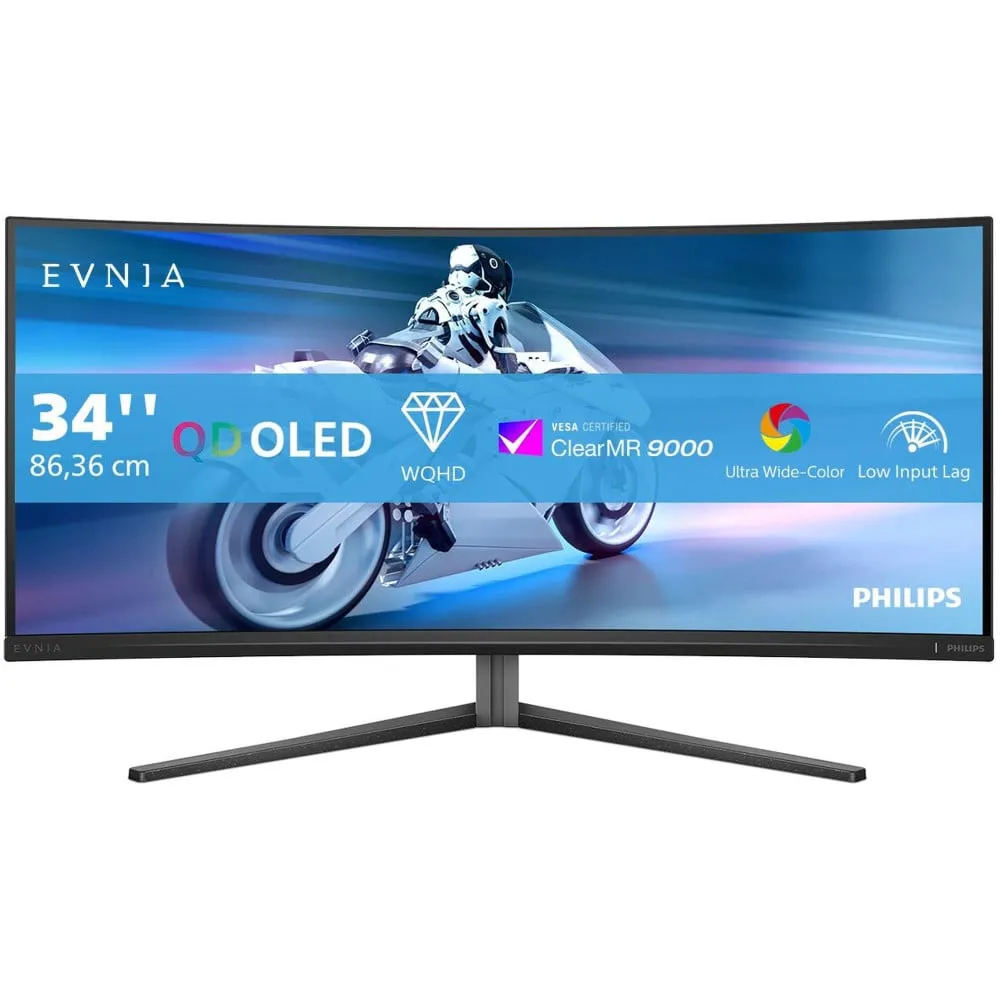 Monitor Philips Evnia 34M2C6500/00, 34", 3440x1440 (UWQHD), 175Hz, 21:9, zakrzywiony, QD OLED, HDR, 0,03 ms, Szary | Sklep ITnes