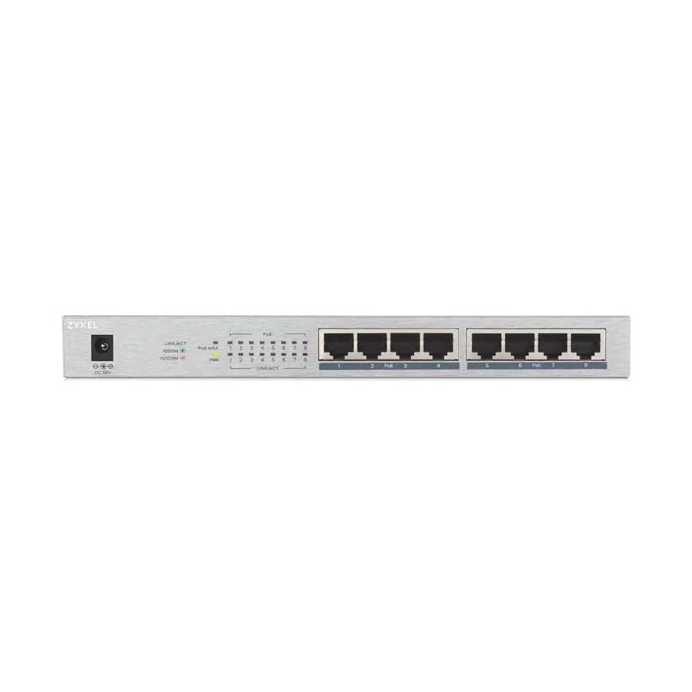 Switch niezarządzalny Zyxel GS1008HP-EU0101F, 8x 10|100|1000Mbps, POE+, budżet mocy 60W | Sklep ITnes.pl, IT for BUSINESS
