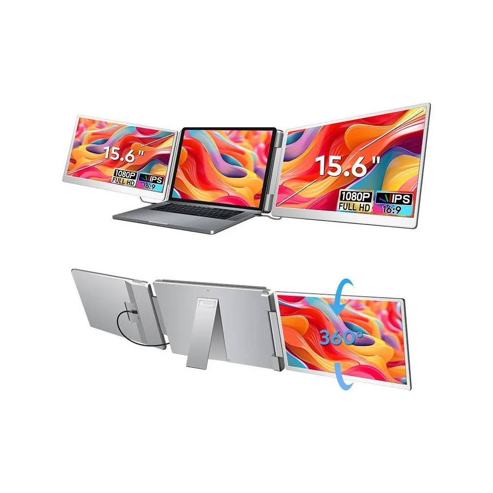 Zdjęcie produktu Monitor Extralink EX.21625 - 15,6"/1920x1080 (Full HD)/IPS/25 ms/USB-C/Srebrny