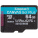 Karta pamięci Kingston microSD 64GB Canvas Go Plus 170/70MB/s SDCG3/64GBSP - Czarna