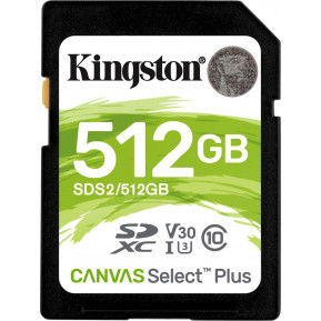 Karta pamięci Kingston SD 512GB Canvas Select Plus 100R Class 10 UHS-I SDS2, 512GB - zdjęcie poglądowe 2