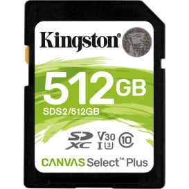 Karta pamięci Kingston SD 512GB Canvas Select Plus 100R Class 10 UHS-I SDS2/512GB - Czarna