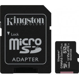 Karta pamięci Kingston microSD 512GB Canvas Select Plus 100, 85MB, s + SD Adapter SDCS2, 512GB - zdjęcie poglądowe 2