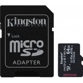 Karta pamięci Kingston Industrial microSDHC 64GB Class 10 A1 pSLC + SD Adapter SDCIT2, 64GB - zdjęcie poglądowe 2