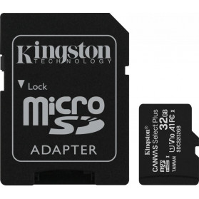 Karta pamięci Kingston Canvas Select 2P/2PC 100R A1 C10 Card + SD Adapter SDCS2/32GB-2P1A - Czarna