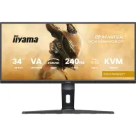 Monitor iiyama G-MASTER GCB3486WQSCP-B1, 34", 3440x1440 (UWQHD), 240Hz, 21:9, zakrzywiony, VA, FreeSync, HDR, 0,4 ms, USB-C, Cza