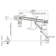 Uchwyt biurkowy do monitora Neomounts by Newstar Flat Screen Desk mount 10-32" NM-D775DXSILVER - Srebrny