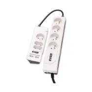 Listwa zasilająca antyprzepięciowa Ever Office 2x USB-C, 5x UTE T/LZ06-OFP018/0000 - 3 m, Biała | Sklep ITnes.pl - IT for BUSINE