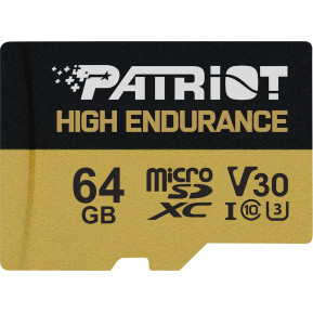 Karta pamięci Patriot microSDHC 64GB V30 High Endurance + adapter PEF64GE31MCH - zdjęcie poglądowe 1
