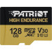 Karta pamięci Patriot microSDHC 128GB V30 High Endurance + Adapter PEF128GE31MCH - Czarna, Kolor złoty