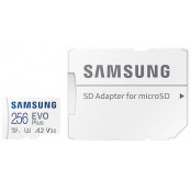 Karta pamięci Samsung EVO PLUS microSDXC 256GB UHS-I U3 + adapter MB-MC256KA/EU - Biała