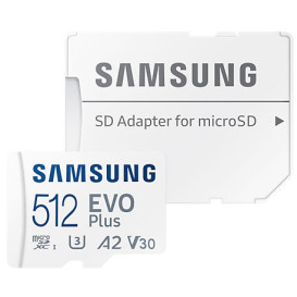 Karta pamięci Samsung EVO PLUS microSDXC 512GB UHS-I U3 + adapter MB-MC512KA/EU - Biała