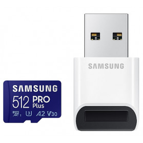 Karta pamięci Samsung Pro PLUS 256GB microSDXC UHS-I U3 160MB/s + czytnik MB-MD256KB/WW - Niebieska, Biała