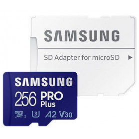 Karta pamięci Samsung Pro PLUS microSDXC 256GB UHS-I U3 + adapter MB-MD256KA/EU - Niebieska, Biała