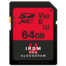 Karta pamięci GoodRAM SDXC 64GB IRDM Pro UHS-II U3 IRP-S6B0-0640R12 - Czarny, Czerwony