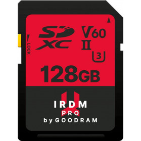 Karta pamięci GoodRAM SDXC 128GB IRDM Pro UHS-II U3 IRP-S6B0-1280R12 - Czarny, Czerwony