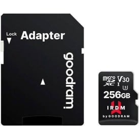 Karta pamięci GoodRAM microSDXC IRDM 256GB UHS-I U + Adapter IR-M3AA-2560R12 - Czarna