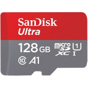 Karta pamięci SanDisk Ultra Ultra microSDXC 128GB + adapter SDSQUA4-128G-GN6MA - Czerwona, Szara