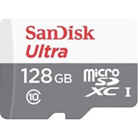 Karta pamięci SanDisk Ultra microSDXC 128GB 100MB/s Class 10 UHS-I SDSQUNR-128G-GN6MN - Biała, Szara