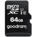 Karta pamięci GoodRAM microSD 64GB CL10 UHS I + adapter M1AA-0640R12 - Czarna