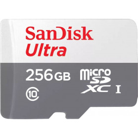 Kart pamięci SanDisk Ultra microSDXC 256GB Android 100MB/s UHS-I SDSQUNR-256G-GN3MN - Biała, Szara