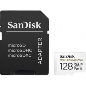 Kart pamięci SanDisk High Endurance microSDXC 128GB V30 + adapter SDSQQNR-128G-GN6IA - Biała