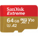 Karta pamięci SanDisk Extreme microSDXC 64GB + adapter SDSQXA2-064G-GN6AA - Kolor złoty, Czerwona