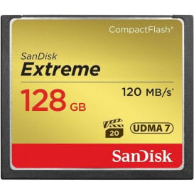 Karta pamięci Compactflash SanDisk Extreme 128GB SDCFXSB-128G-G46 - Kolor złoty, Czarna, Czerwona