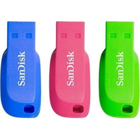 Pendrive SanDisk Cruzer Blade 16GB SDCZ50C-016G-B46T - 3 sztuki, Niebieski, Różowy, Zielony