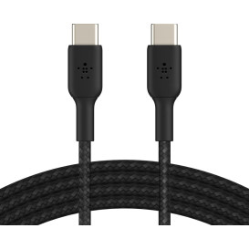 Kabel Belkin USB-C / USB-C CAB004BT1MBK - 1 m, Czarny, W oplocie