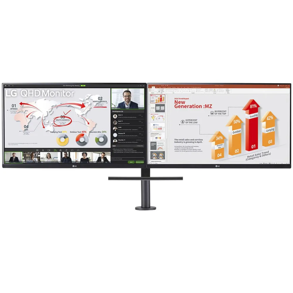 Monitor LG Ergo Dual 27QP88DP-BS, 27", 2560x1440 (QHD), 75Hz, IPS, FreeSync, HDR, 5 ms, Czarny | Sklep ITnes.pl, IT for BUSINESS