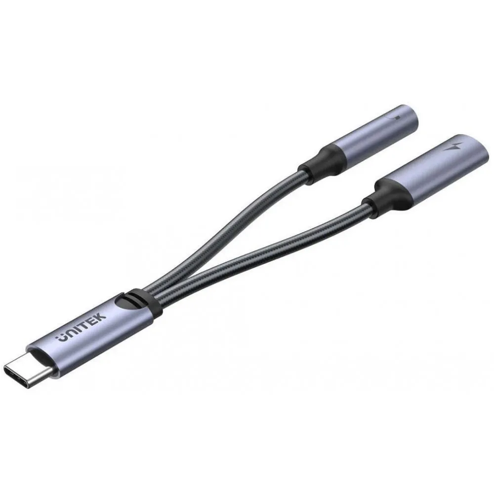 Kabel Unitek USB-C, MiniJack 3,5mm USB-C 60W M205A - zdjęcie poglądowe 1