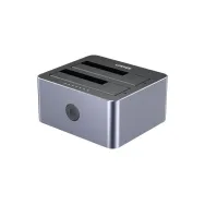 Obudowa na dysk Unitek 10Gbps Dual-Bay SATA Docking Station Y-3027GY01-EU - dyski 2,5", 3,5", M.2 2280, Szara