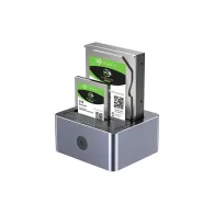 Obudowa na dysk Unitek 10Gbps Dual-Bay SATA Docking Station Y-3027GY01-EU - dyski 2,5", 3,5", M.2 2280, Szara