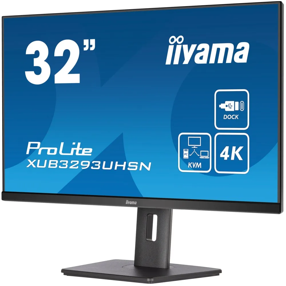 Monitor iiyama ProLite XUB3293UHSN-B5 - 31,5"/3840x2160 (4K)/60Hz/IPS/4 ms/USB-C/Czarny