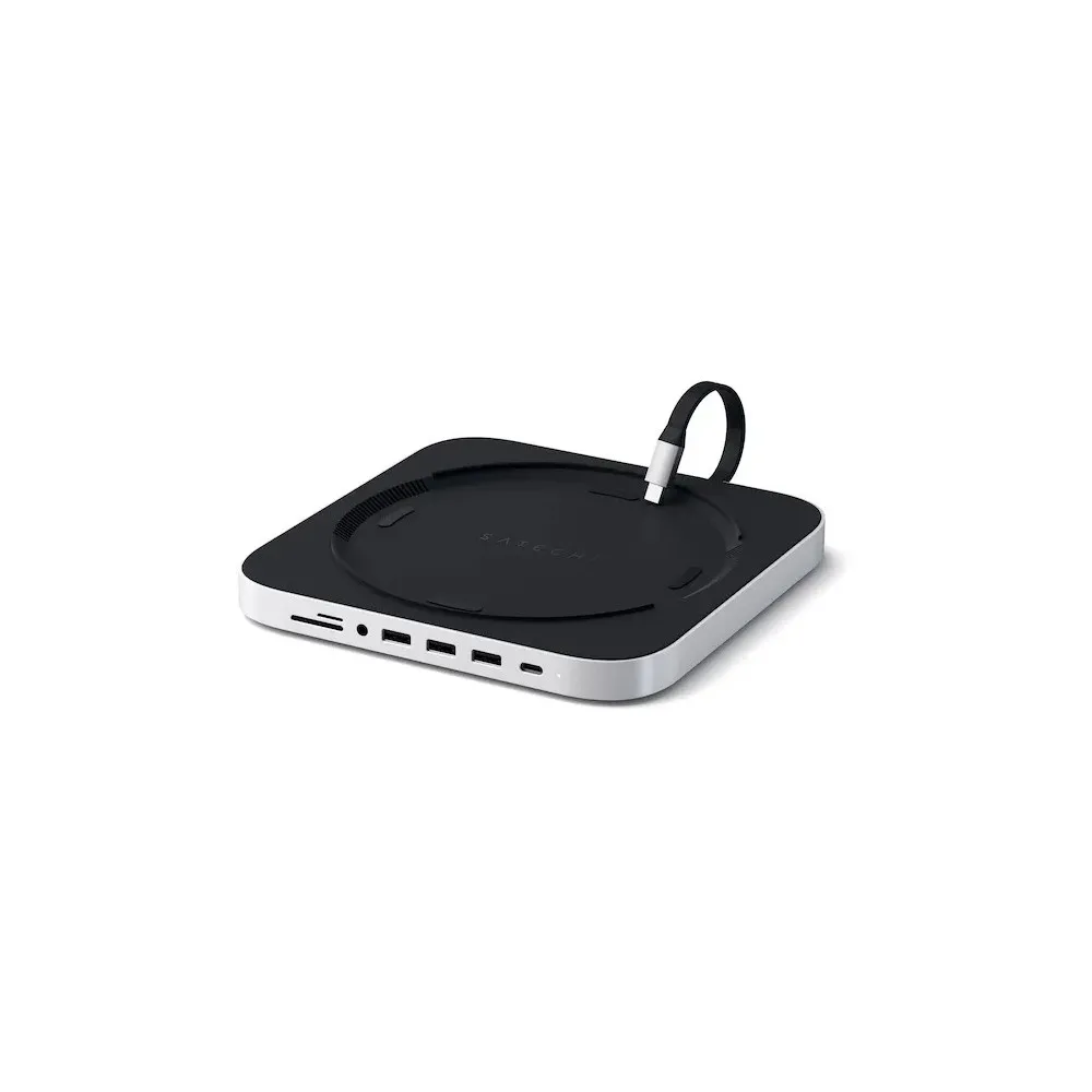 Replikator portów USB-C Satechi Aluminum Hub do Mac Mini ST-ABHFS - USB-C, 3x USB-A, microSD i SD, Audio, Srebrny