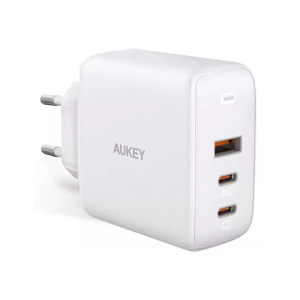 Ładowarka sieciowa AUKEY Omnia Mix PA-B6S WHITE 90W - 2x USB-C, 1x USB-A, Power Delivery 3.0, Biała