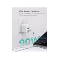 Ładowarka sieciowa AUKEY Omnia Mix PA-B6S WHITE 90W - 2x USB-C, 1x USB-A, Power Delivery 3.0, Biała