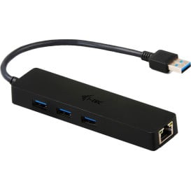 Replikator portów i-tec 1x RJ-45 + 3x USB-A 3.0 U3GL3SLIM - 3 porty, Czarny