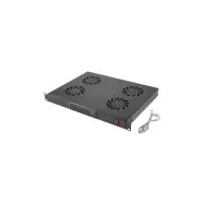 Lanberg PANEL WENTYLACYJNY LCD POZIOMY 1U Z TERMOSTATEM DO SZAF 19" 4 WENTYLATORY 230V CZARNY - AK-1503-B | Sklep ITnes.pl - IT 