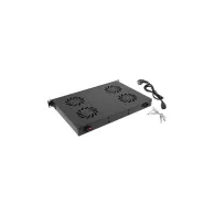 Lanberg PANEL WENTYLACYJNY LCD POZIOMY 1U Z TERMOSTATEM DO SZAF 19" 4 WENTYLATORY 230V CZARNY - AK-1503-B | Sklep ITnes.pl - IT 