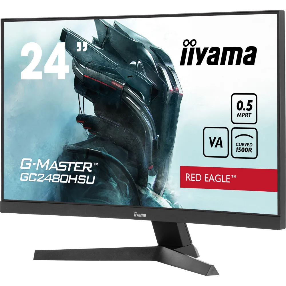 Monitor iiyama G-MASTER GC2480HSU-B1 - 23,6"/1920x1080 (Full HD)/180Hz/zakrzywiony/VA/FreeSync/HDR/0,5 ms/Czarny