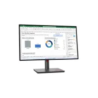 Monitor Lenovo ThinkVision P27h-30 63A1GAT1EU, 27", 2560x1440 (QHD), 60Hz, IPS, HDR, 6,000 ms, pivot, USB-C, Czarny | Sklep ITne