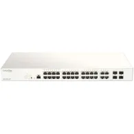 Switch zarządzalny D-Link DBS-2000-28P, 24x 10|100|1000Mbps, 4x combo 1000Mbps RJ45|SFP, POE+ 193W, Nuclias Cloud Management | S