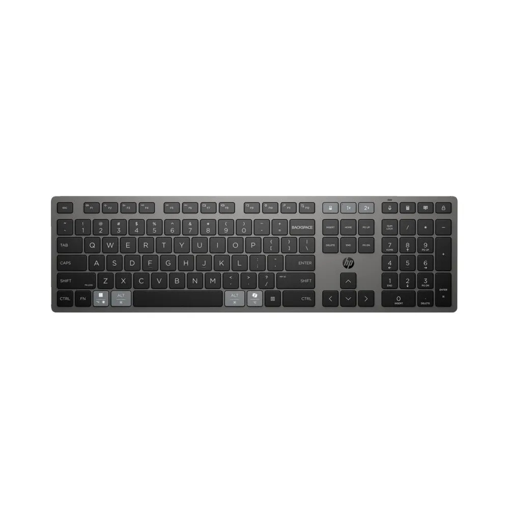Klawiatura bezprzewodowa HP 725 Multi-Device Rechargeable Wireless Keyboard 9T5B2AA - Czarna