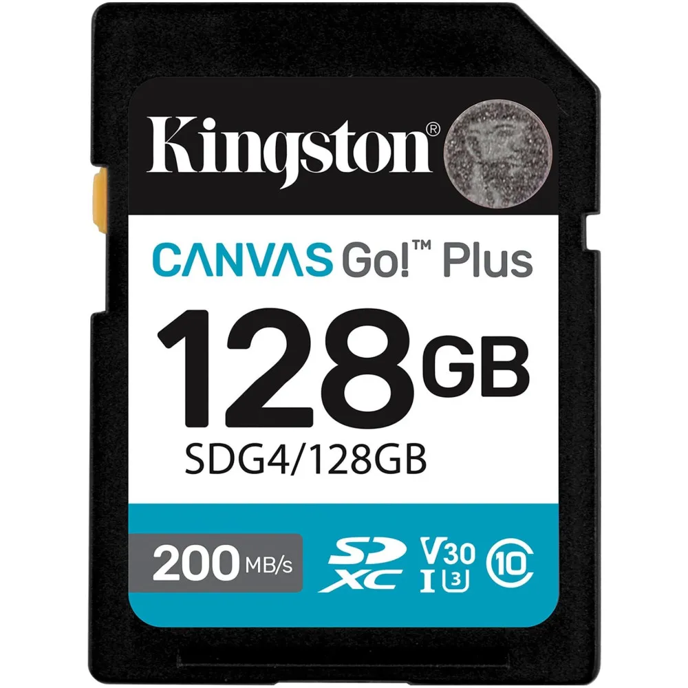 Karta pamięci Kingston SD 128GB Canvas Go Plus SDG4/128GB - 200|100MB|s, Class 10, UHS-I, U3, V30